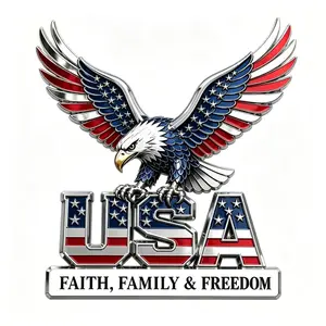 1/2 PCS Patriotic 250th Anniversary Car Metal Emblem Eagle, USA Letters Vehicle Badge, Adhesive Exterior Decoration for Cars, Trucks, SUVs, Motorcycles And Outdoor Display, 2D