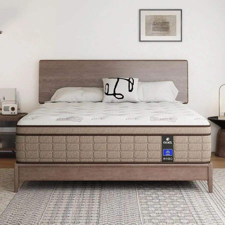 10 Inch Superior Firm Hybrid Mattress In A Box - Euro Top Luxury Mattress-Gel Memory Foam And Innerspring Hybrid Mattress Motion Isolation, Edge Support, 365-Nights Trail