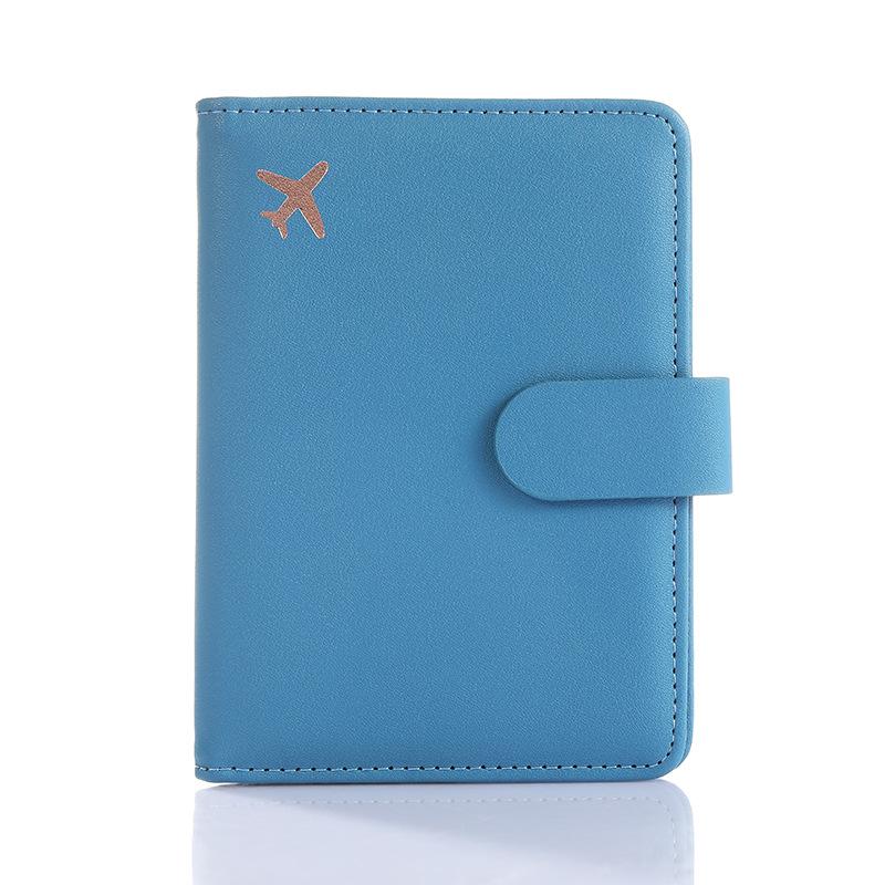 Leather Passport Holder Covers Case Waterproof Travel Credit Card Wallet Cute Passport Book for Women/Men Buckle Passport Cover