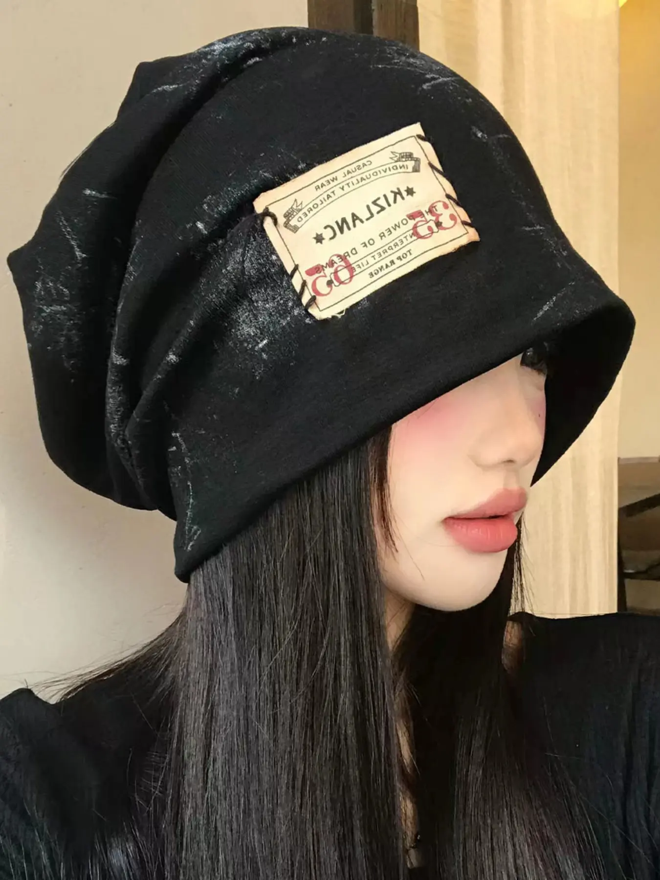 2026 Latest Stamp Style Vintage Post-Apocalyptic Soft Cap, Dye Pile-Up Beanie, Cool Loose Wrap-Around Hat, Street Fashion, Distressed Hat