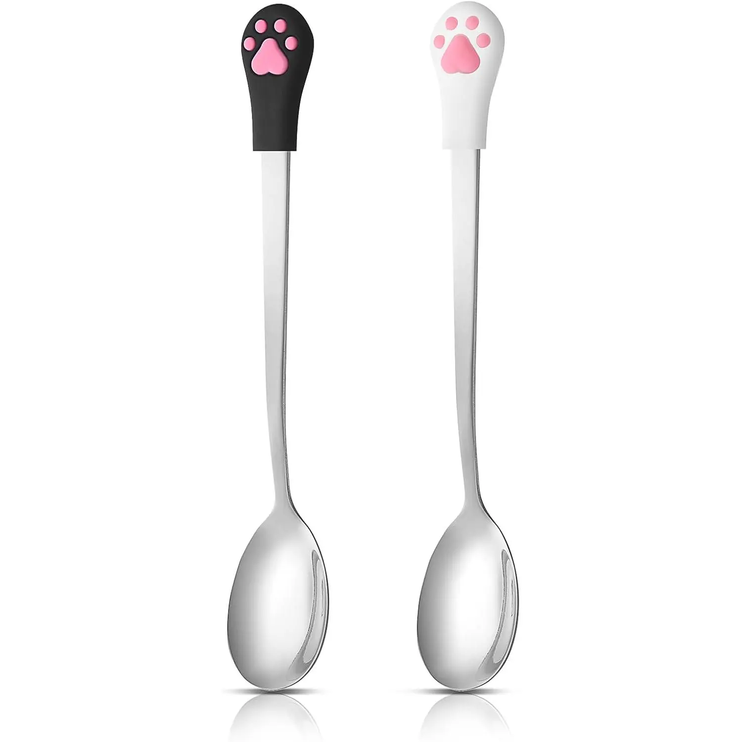 Can Spoon 2 count   Spoon Cute Claw Scoop Stainless Steel Spoon Portable Scoop Espresso Little Scoop Fit Feed Canned, Mug, Stirring , Coffee, Dessert (), normal size