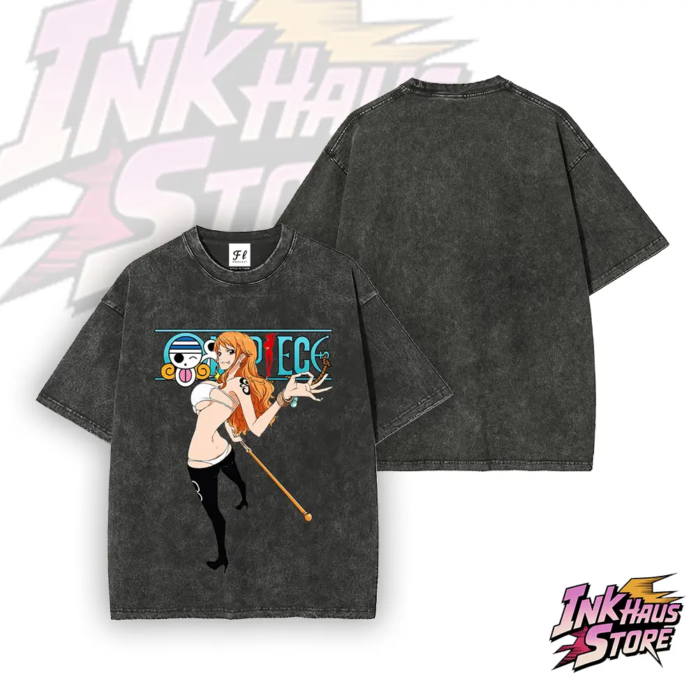 Nami , OP  Vintage Washed Anime Tee