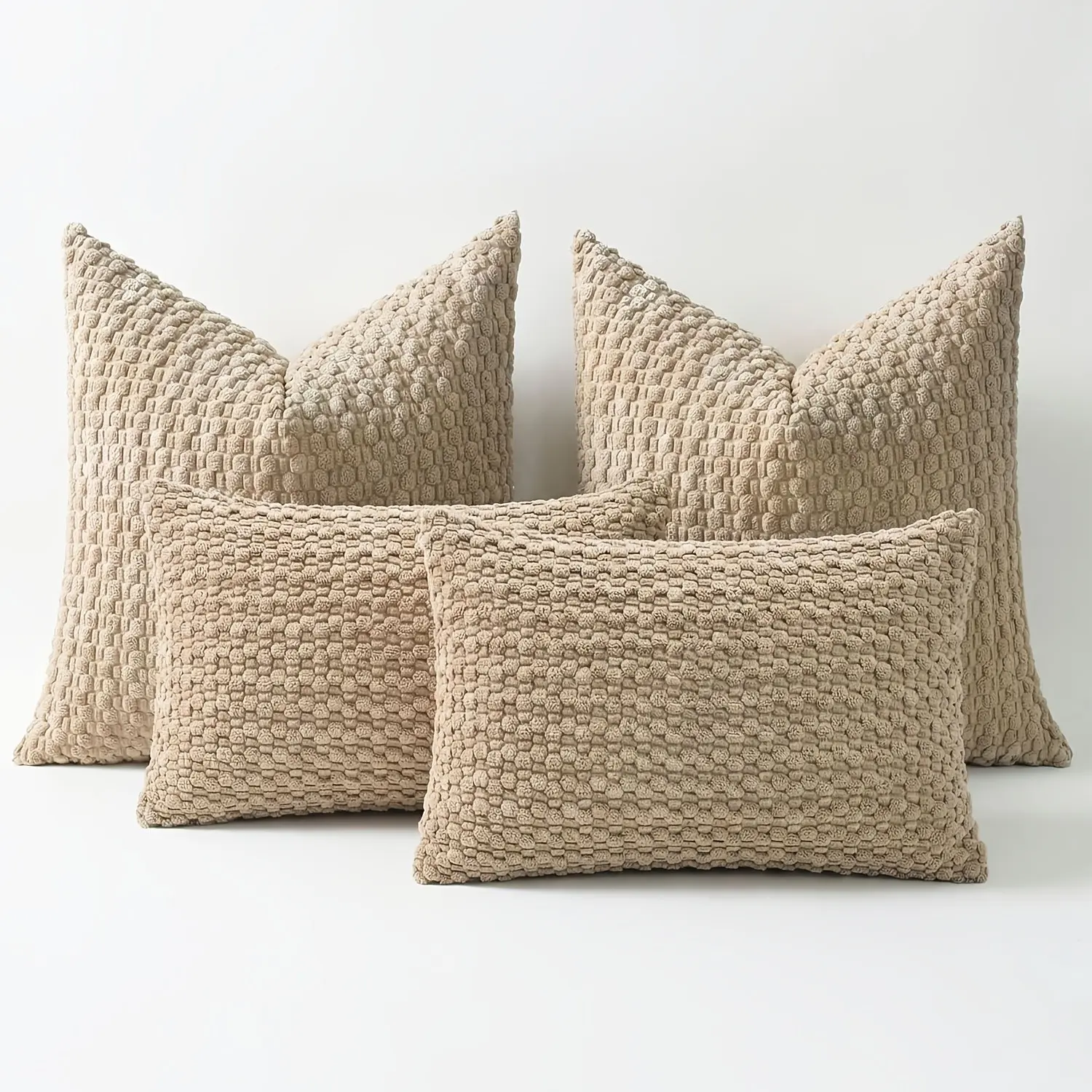 1/4 Piece Soft Striped Velvet Pillow Covers, Modern Luxury Decorative Cushion Cases, Bohemian Style Home Decoration, 18x18 & 12x20 Inches