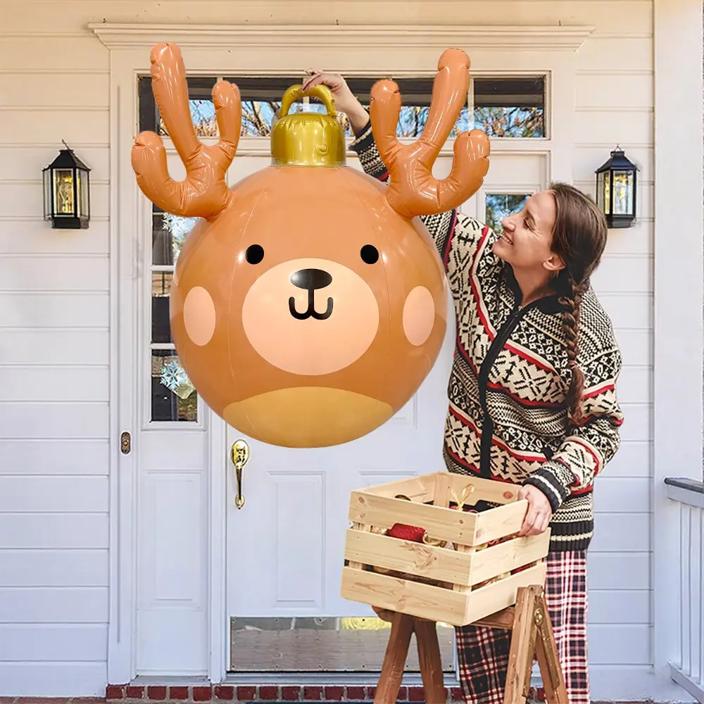30-Inch Giant Reindeer Antler Christmas Balloon, Outdoor Inflatable Decor, PVC Material, Perfect for Trees, Courtyards, Gardens, Holidays