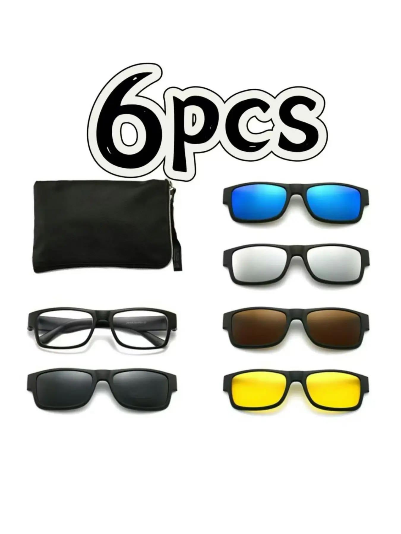 6pcs Interchangeable Lens Set, Fashion Decorative Eyewear, Daily Wear Glasses, Stylish Replacement Lenses, Versatile Accessory
