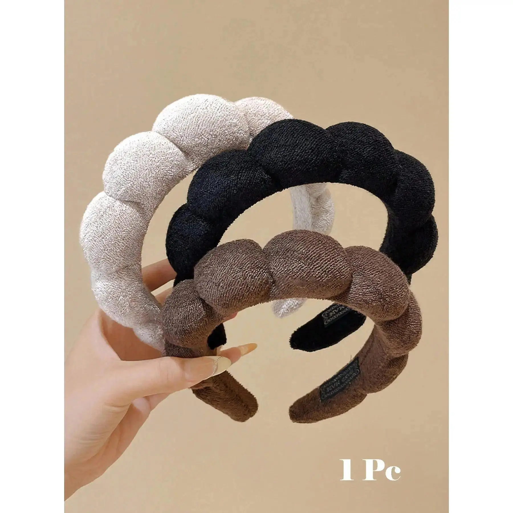 Cloud-Shaped Sponge Padded Headband, Soft Plush Spa Headband for Face Washing & Skincare, Minimalist Daily Hair Accessories for Women, Thick Hair Friendly All Season Non Slip Makeup Hair Band