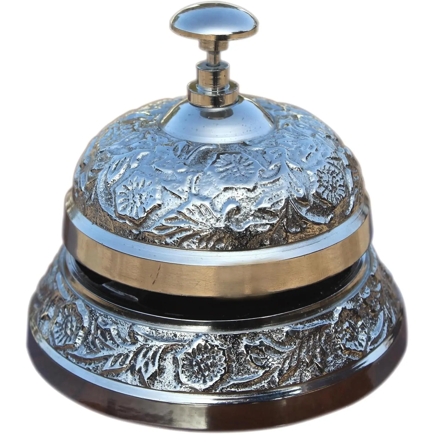Desk/Table Bell Victorian Style Vintage Embosed Call Bell for Hotel, Office, Receptions, Decorations & Service Counter