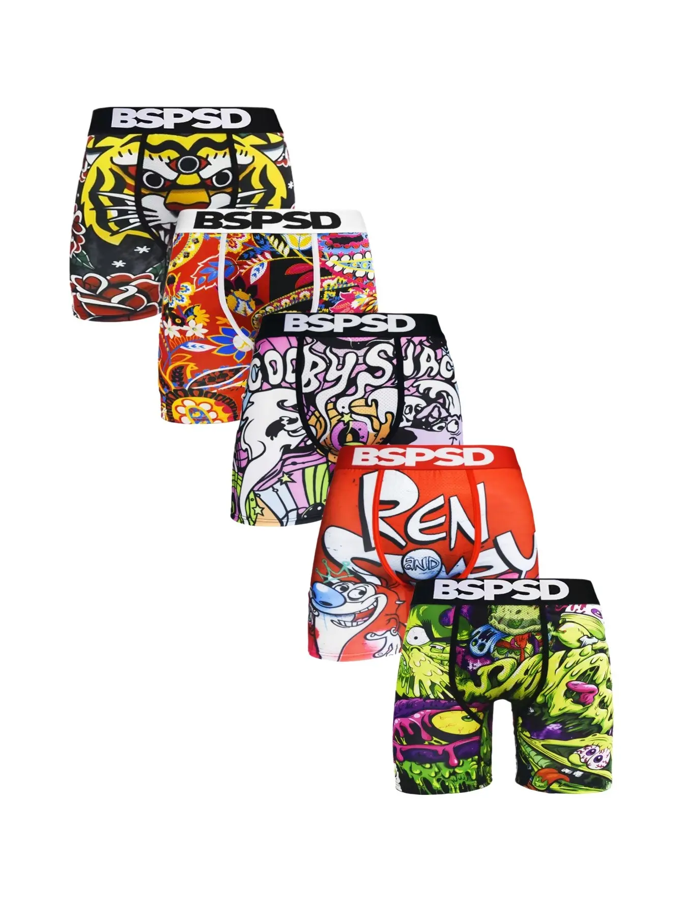 Men's Printed Long Boxers Briefs Underwear Comfortable Fit, Ideal for Daily Wear, Fashion Design, Suitable for All Seasons, Summer Briefs, Fitted Boxer Shorts
