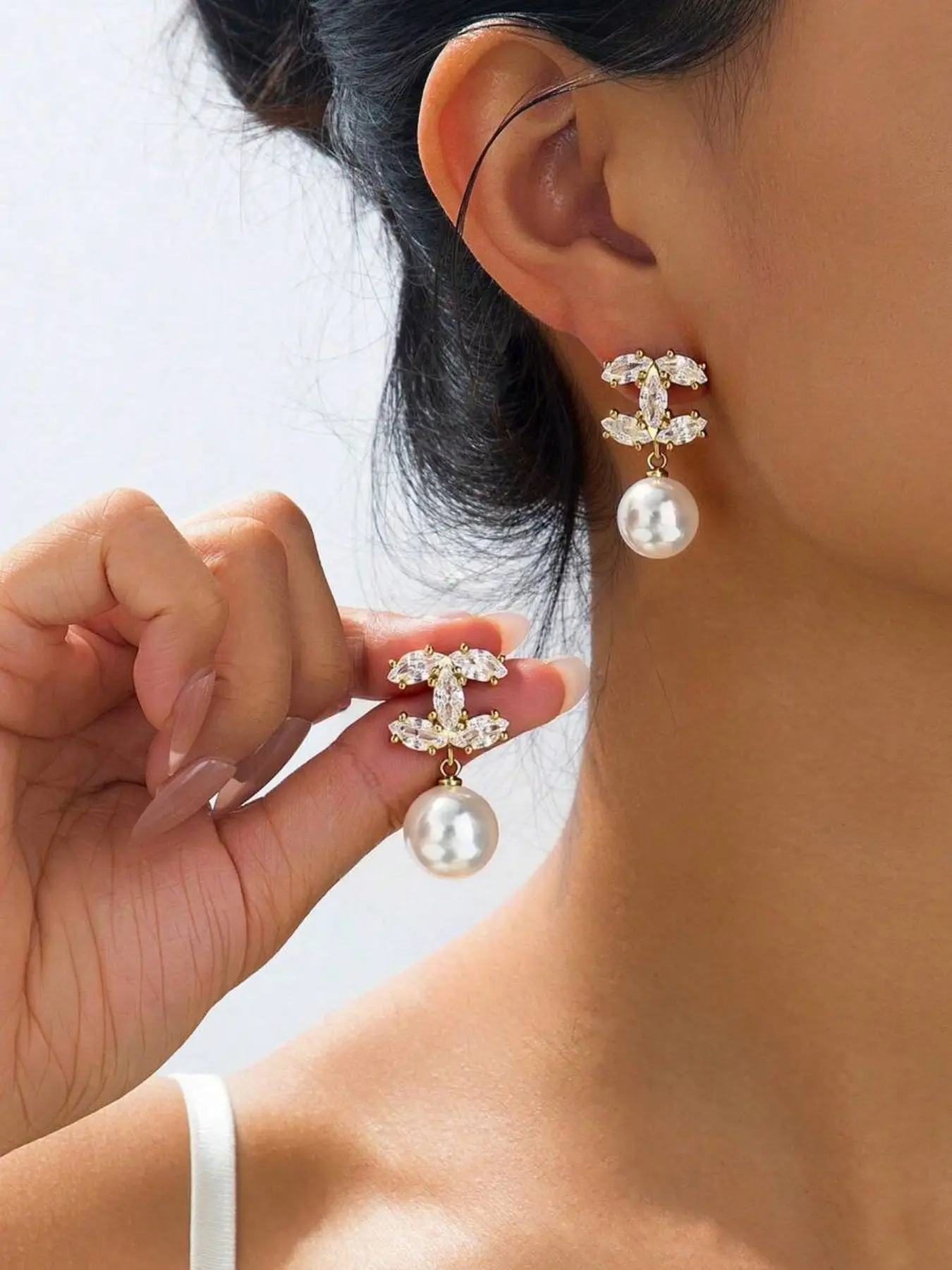 18k Plated Copper Earrings, Trendy Earrings, Elegant & Cute Double C-Shaped Design, Perfect for Daily Wear, Dates, and Gatherings, Fashion Earring