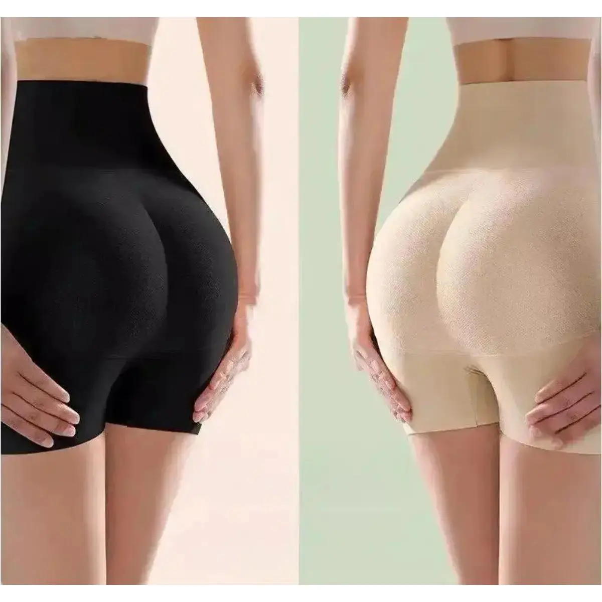 Women's Seamless Butt-Padded Boyshorts - High-Elastic, Plain Breathable Satin Shapewear with Tummy Control, Booty Lifting, Invisible Second-Skin Fit for Dresses, Jeans, Special Occasions, Black, Italian