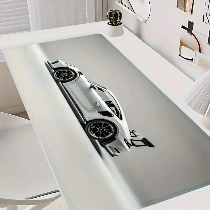 Car Pattern Computer Mouse Pad, Rectangle Gaming Mouse Pad, Office Desk Keyboard Mat, Aesthetic Office Supplies for Home Office Desk Accessories