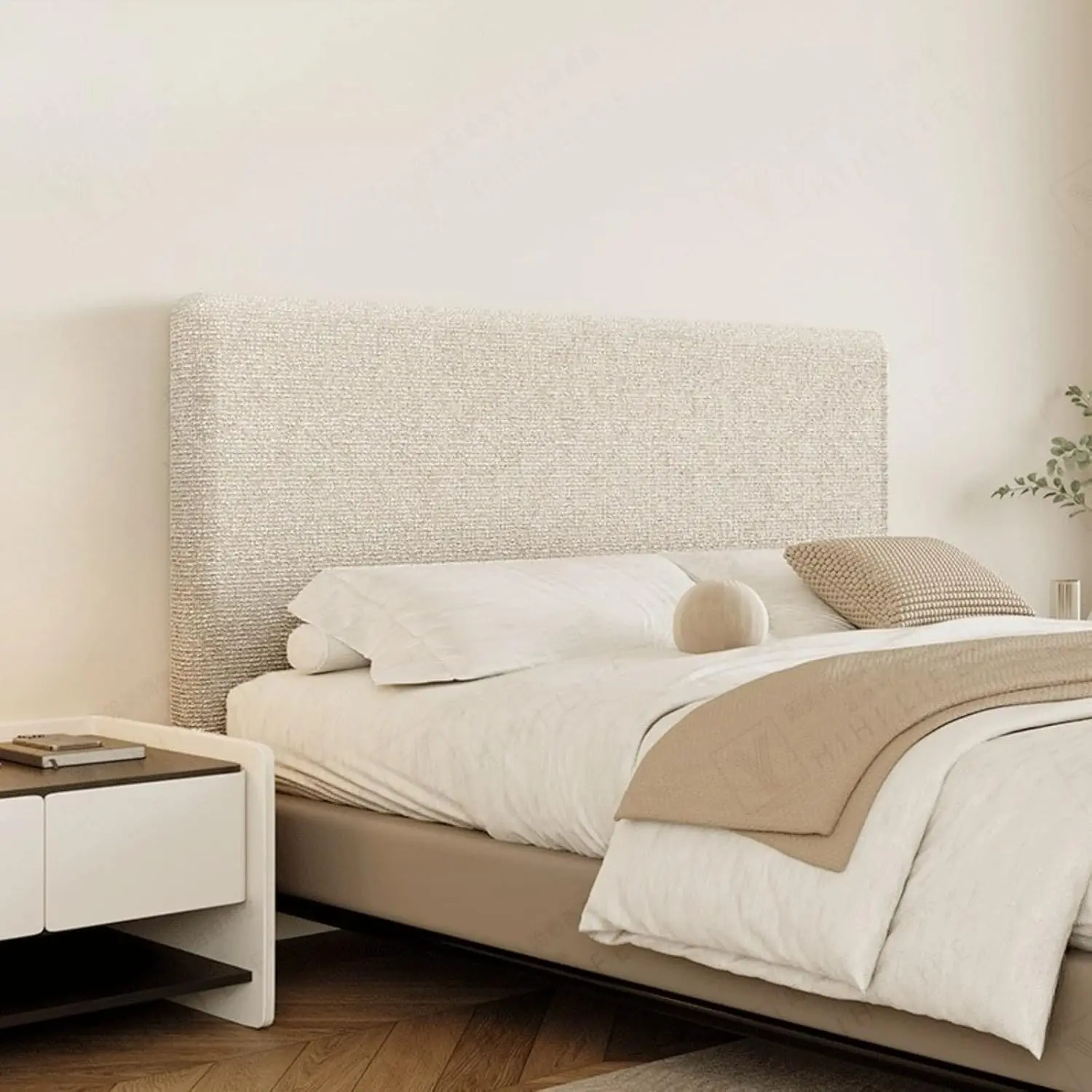 Stretch Headboard Covers for Full Queen King Size Bed Headboard Slipcover, Thickened Bed Head Cover Anti Slip Headboard Dustproof Protector Cover (ash,Full)