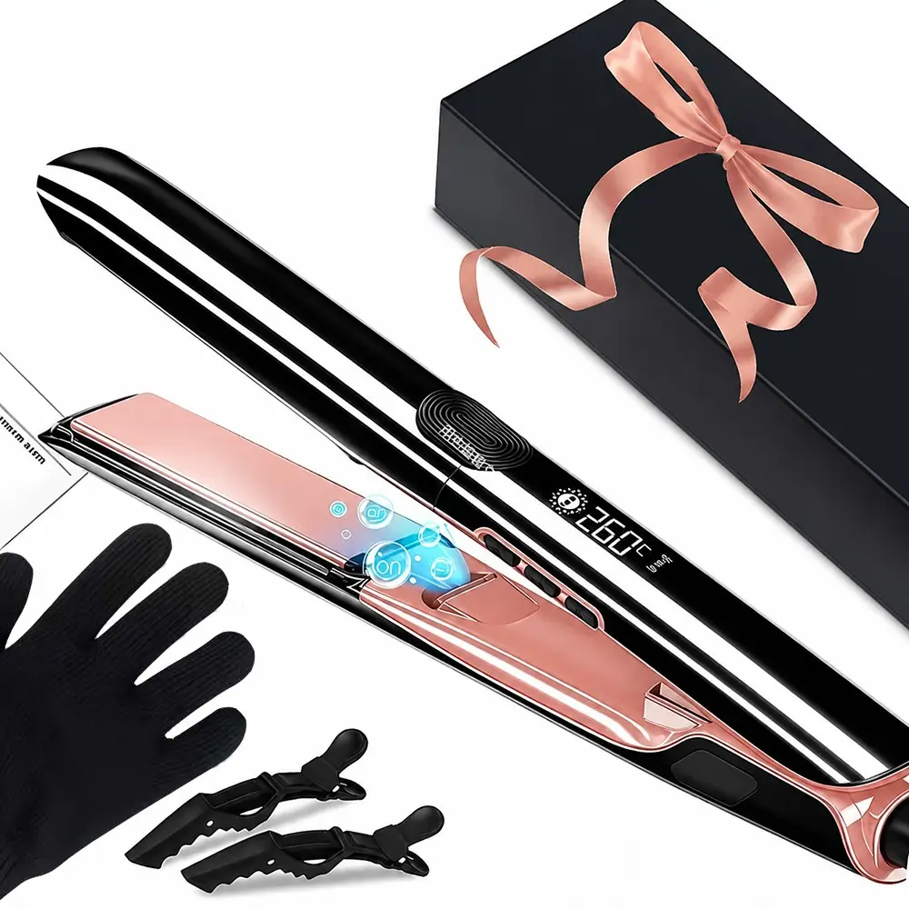 1pc Ion Hair Straightener, 2 In 1 Multifunctional Hair Curler, Flat Iron Curler, Straightening Iron, Women's Hair Beauty Tools, Salon Fashion Curling Iron Personal Use Hair Curler Sticker