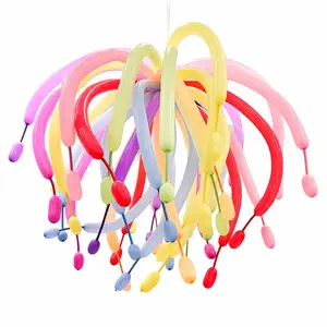 30 Long Strip Balloon Set with Pump and Fishing Line, DIY Party Decorations for Kids Birthday Parties, Oval Shape Balloons