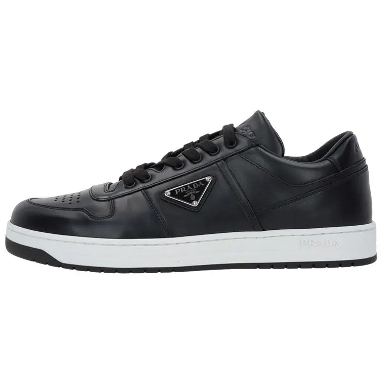 Prada Downtown Logo Low-Top Fashion Sneakers for Men in Black Verifiable, with credentials and supporting global authentication
