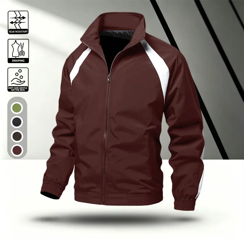 Spring and Autumn men's stand up collar workwear jacket Korean version loose zipper jacket Youth trend double chest pocket casual top Student versatile thin jacket Available in multiple colors