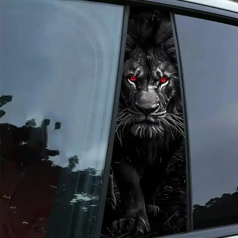 Vivid 3D Bold Lion Auto Exterior Decor Sticker With Strong Self-Adhesive Backing, Premium Waterproof UV Anti-Fade Material Resists Sun Damage And Rain Erosion, Ideal For Customizing Various Cars, Motorcycles And Off-Road Vehicles