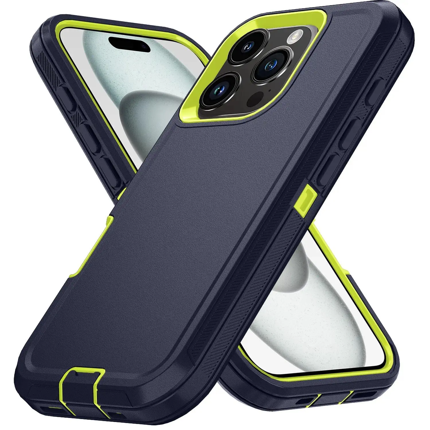 Compatible with iPhone 15,14,13,12,11 Pro Max,X,XS,XR,XS Max,8 Plus,7 Plus,SE 2,SE 4,Hard PC TPU Dual Layer Defender Shockproof Armor Protective Phone Case HNZ0301