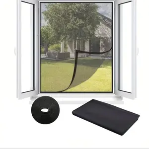 Easy Install DIY Self-Adhesive Window Mosquito Net, Invisible Mesh for Bedroom Living Room, Adjustable Strong Hooks, Durable Net Design
