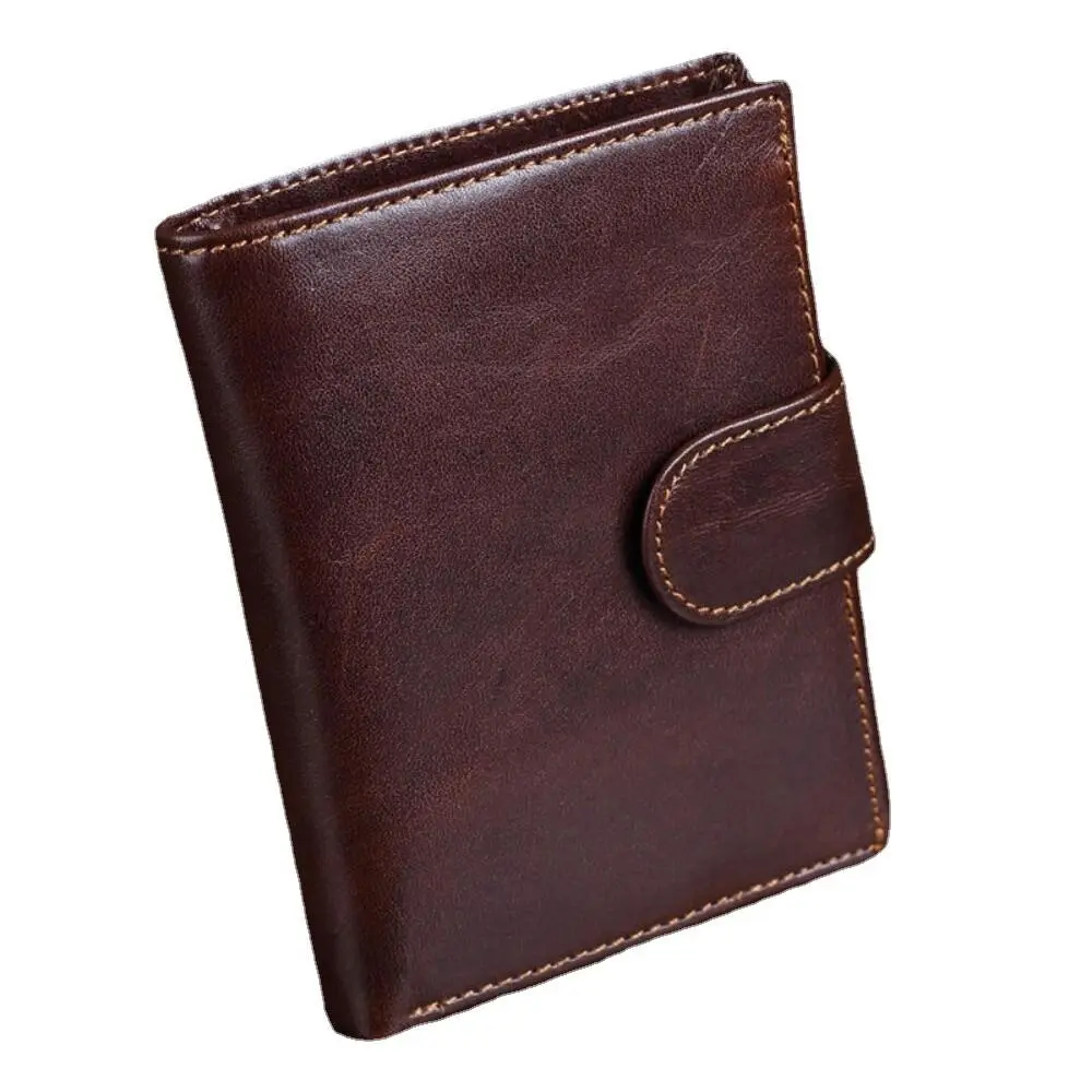 Men's Genuine Leather Wallet Coin Purse Card Case Mens Vintage Trifold Wallets