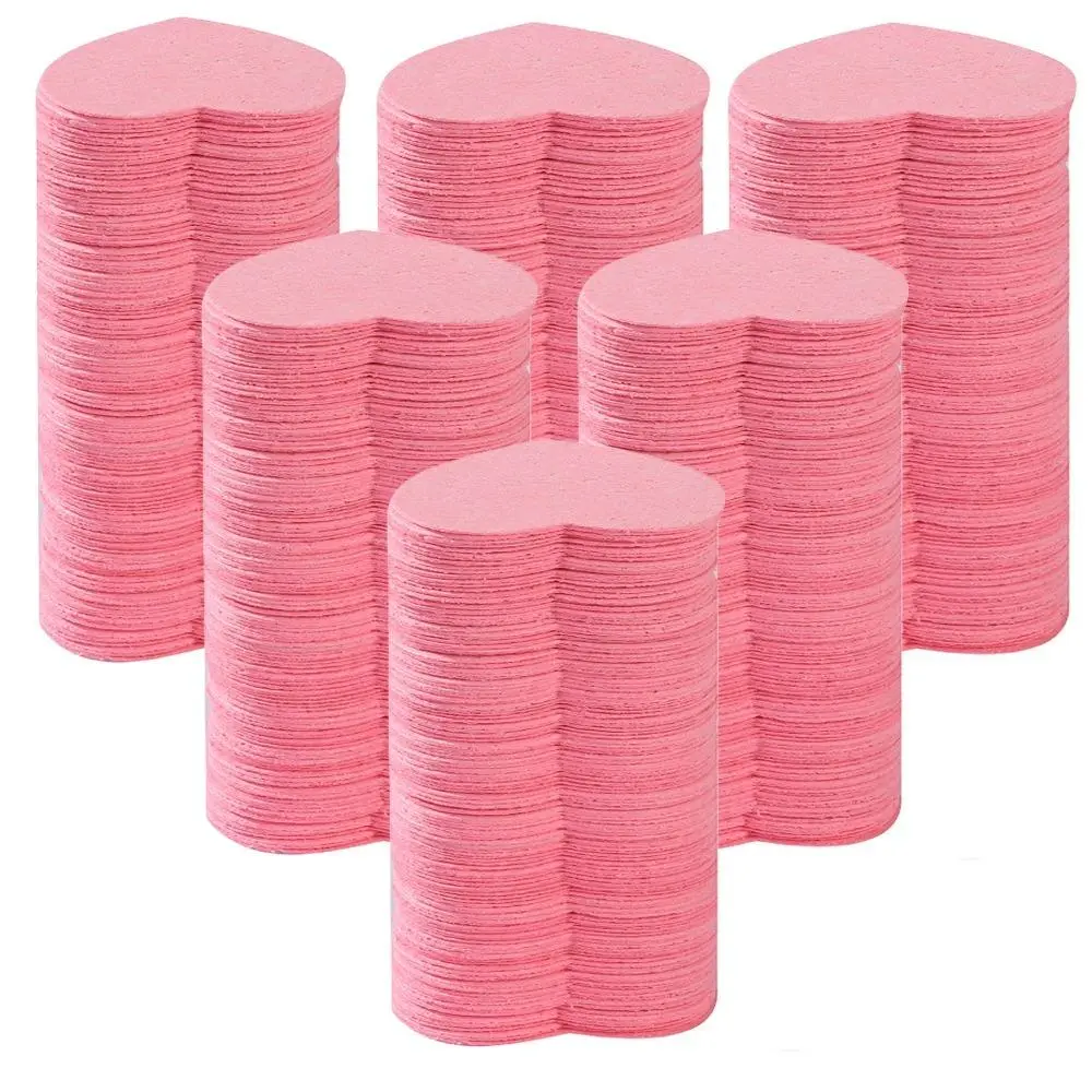 Women's 50pcs Heart-Shaped Compressed Facial Sponges (6.3cm), Lightweight Facial Care Tools for Gentle Cleanse, Soak Then Use, Daily All Skin Types Exfoliation, Face Pads, Exfoliating, Cleansing