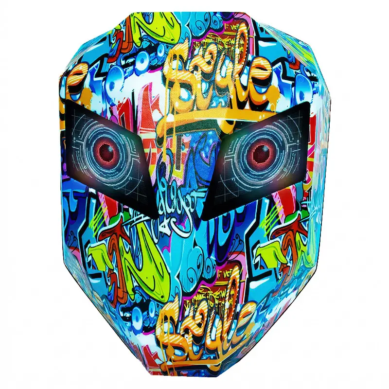 Trendy LED Knight Computer Backpack - Graffiti Hard Shell, Expandable 15.6" Laptop Bag, Smart Bluetooth Programmable Screen, USB Charging, DIY Pixel Art Animation, Durable Cyberpunk Tech Gift for Bikers (No Power Bank), Trendy Backpack, Graphic, Adults, A