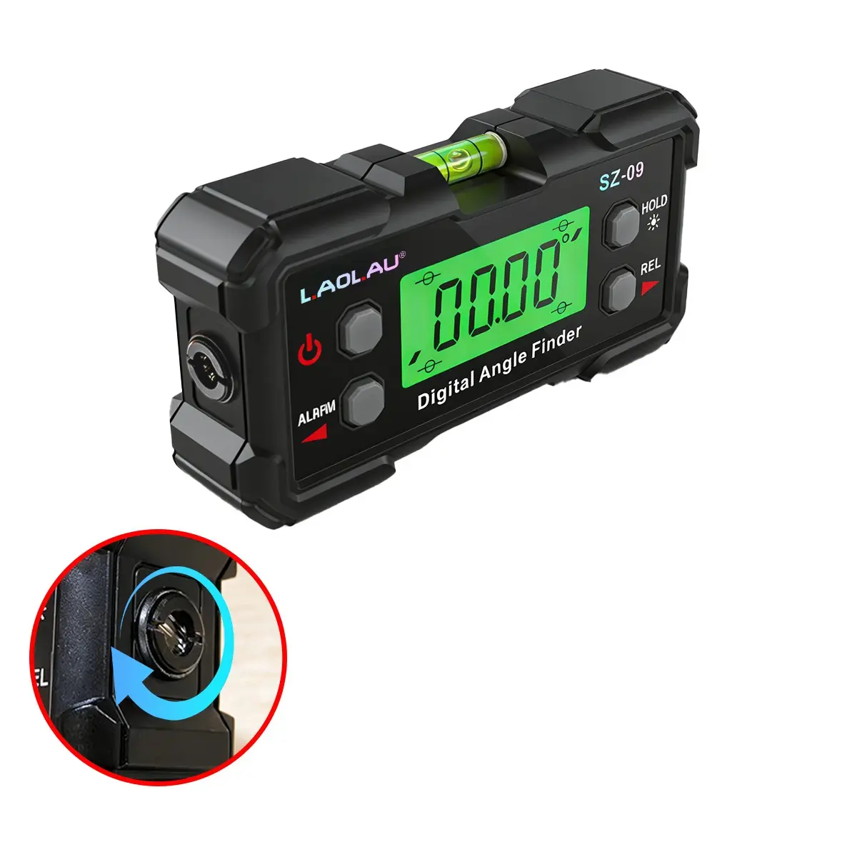 Rechargeable Digital Inclinometer Tool with Magnetic Function, Relative Mode, Angle Alarm, Backlit Screen, Ideal for Woodworking, DIY, Home Decor, Construction