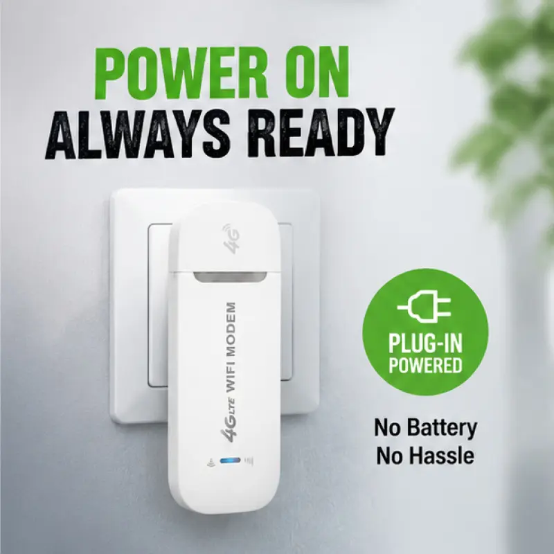 USB 4G LTE WiFi Modem Portable Pocket Hotspot 150Mbps High Speed WiFi5 Stick Multi Power Supply For Laptop Power Bank USB Charger Europe Compatible Temporary Home Wireless Internet