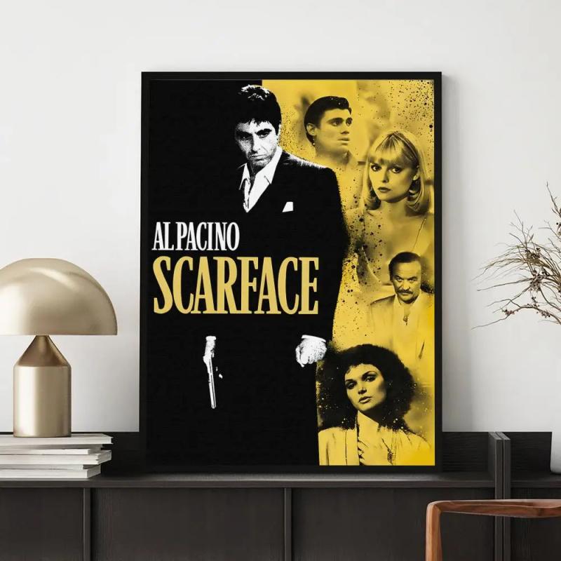 Movie S-Scarface Poster Versatile Waterproof Wall Decor Self Adhesive Perfect for Any Room & Ideal Gift Themed movie poster film memorabilia poster Movie related poster home decor wall art modern poster