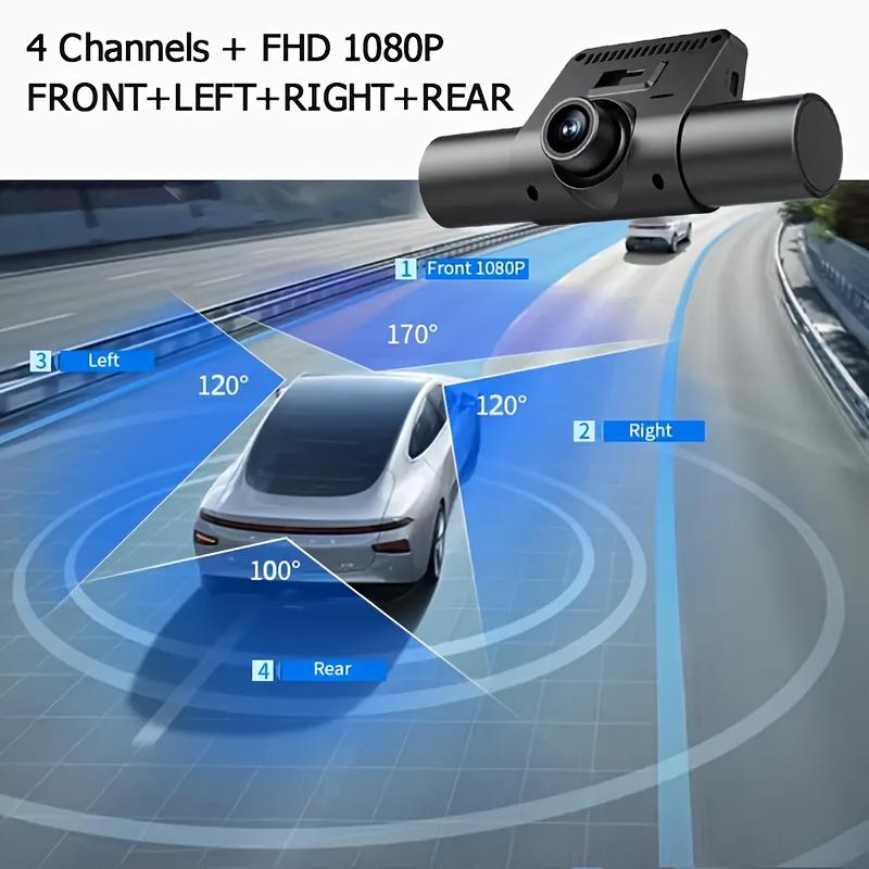 4-Lens Dash Camera Full HD Vehicle DVR with 2-Inch Display, Night Vision, Loop Recording, Motion Detection, Front & Rear Wireless Recording, Rear View Mirror Dash Cam for Accident Evidence, Safe Driving, Parking Monitor, Optional 32GB Storage, Dashcam, Fu 4-Lens Dash Camera Full HD Vehicle DVR with 2-Inch Display, Night Vision, Loop Recording, Motion Detection, Front & Rear Wireless Recording, Rear View Mirror Dash Cam for Accident Evidence, Safe Driving, Parking Monitor, Optional 32GB Storage, Dashcam, Fu
