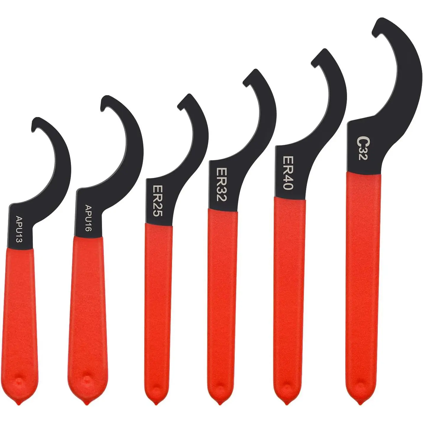 6pcs Coilover Spanner Wrench Set, C-Shape Shock Spanner Hook Wrench Tools |   for Suspension System and Shock Adjustment