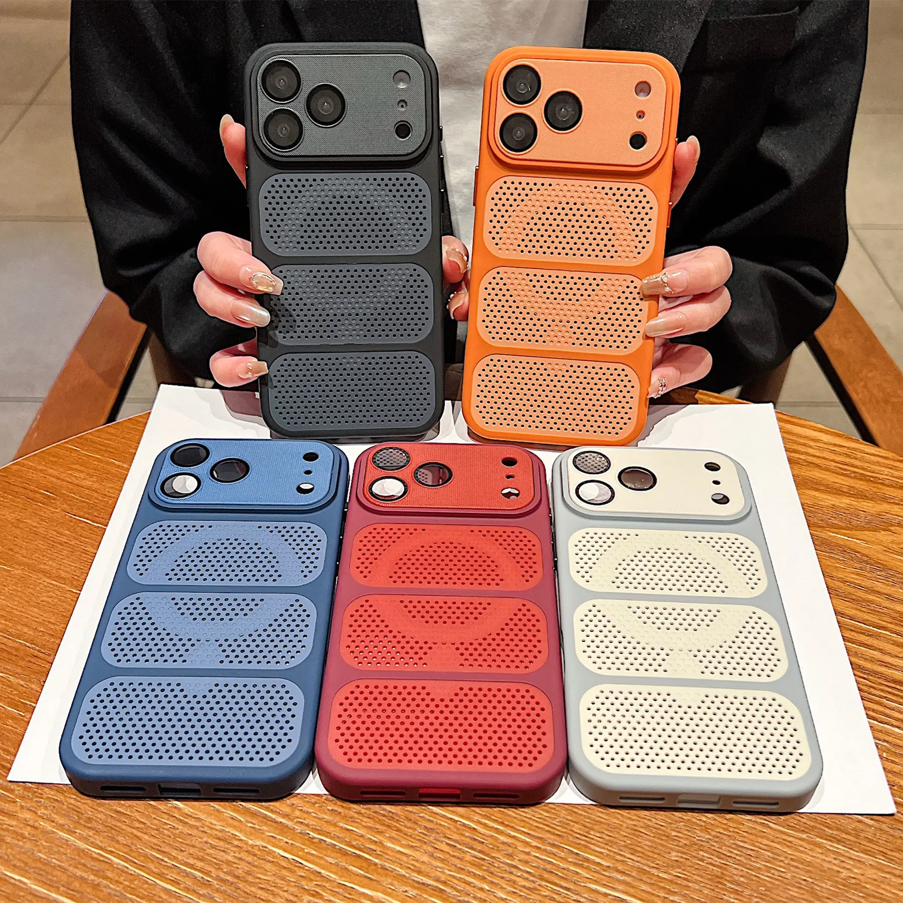 Magnetic Ring Phone Case for Bag Accessories - Breathable Mesh, Heat Dissipation, Slim Shockproof Matte Cover, Lens Protection, Wireless Durable Fingerprint-Resistant Summer Cooling Multi-Color Accessory
