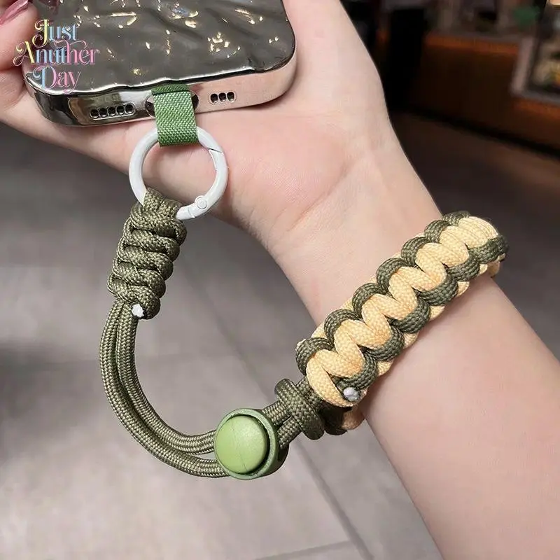 Braided Paracord Phone Wrist Lanyard with Universal Patch, Multi-Color Adjustable Anti-Lost Accessories for Smartphones, Keys, Outdoor Travel