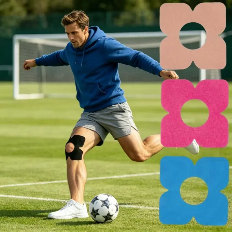 Pack of 6, Elastic Breathable Pre-cut Muscle Sports Tape, Pre-cut Knee Pads, Knee Patch. Comfortable and stable, with muscle support. Professional myodynamic tape designed for special project knee applications during exercise