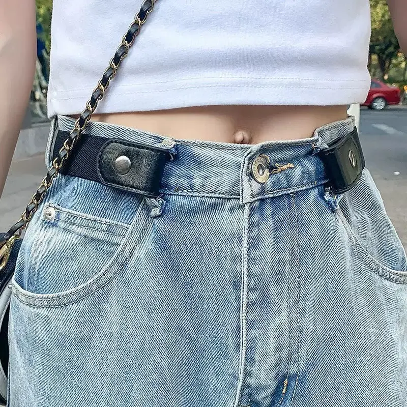 2pcs Elastic Waistbands, Adjustable Buckle-Free Belt, Perfect for Jeans, Unisex Comfortable Stretch Design, Retro Style, Universal Size