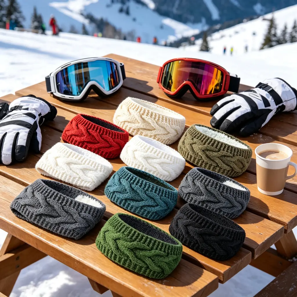 Women Warm Fleece Headband Solid Color Thermal Ear Warmer Headband Winter Protection Hair Accessories Travel Outdoor Gear