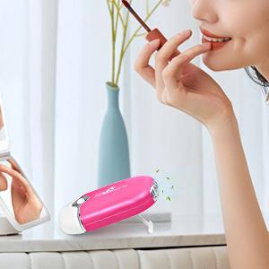 Lash Fan Mini Portable Eyelash - Handheld for Eyelash Extensions Rechargeable USB C Air Cooling Blower Fan with Built in Sponge Lash Extension Application(Red)