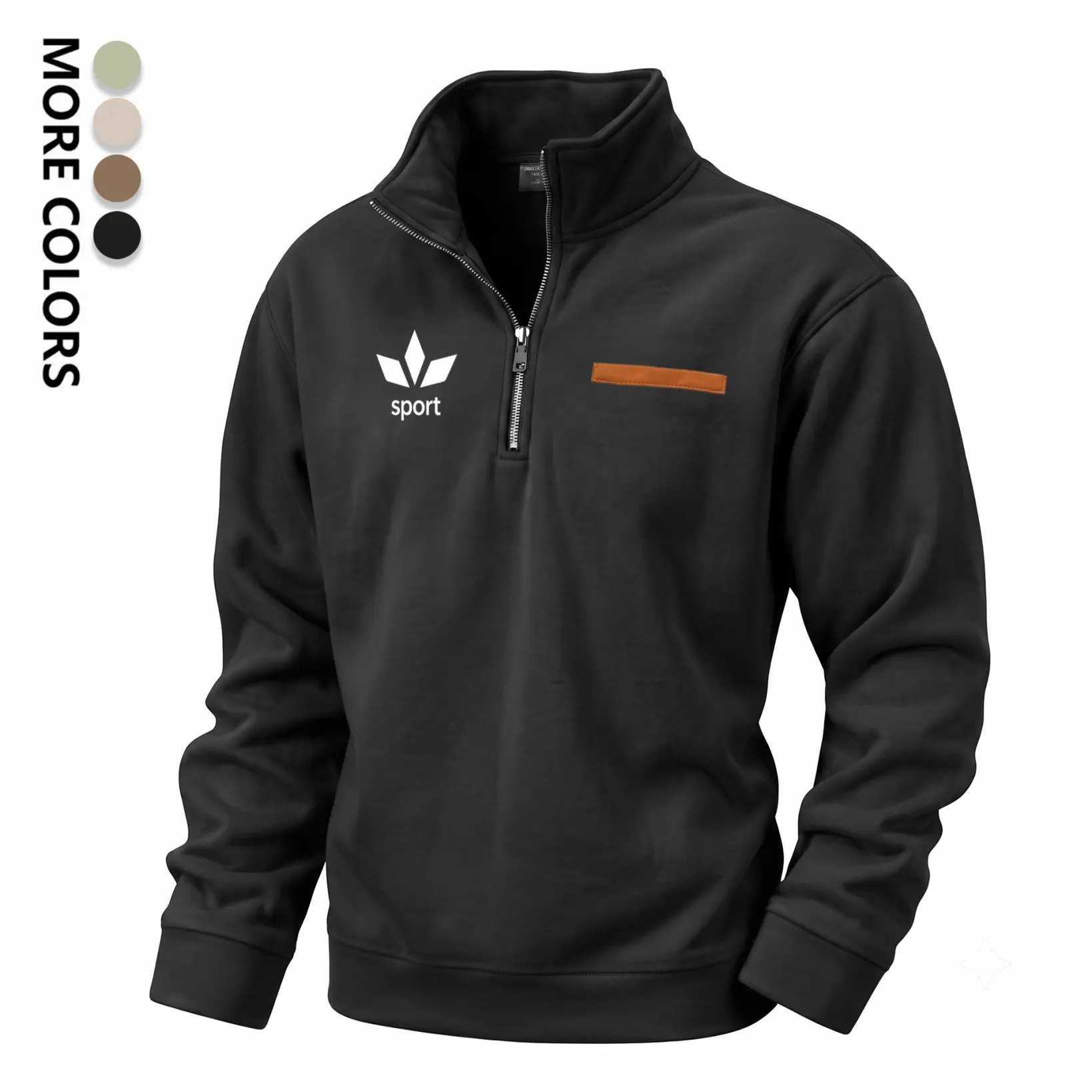 Men's Sport Graphic Quarter Zip Pullover Sweatshirt, Fleece Lined Stand Collar Long Sleeve Casual Tops, Warm Fall Winter Outdoor Sweatshirt for Daily Wear, Travel, Hiking and Streetwear