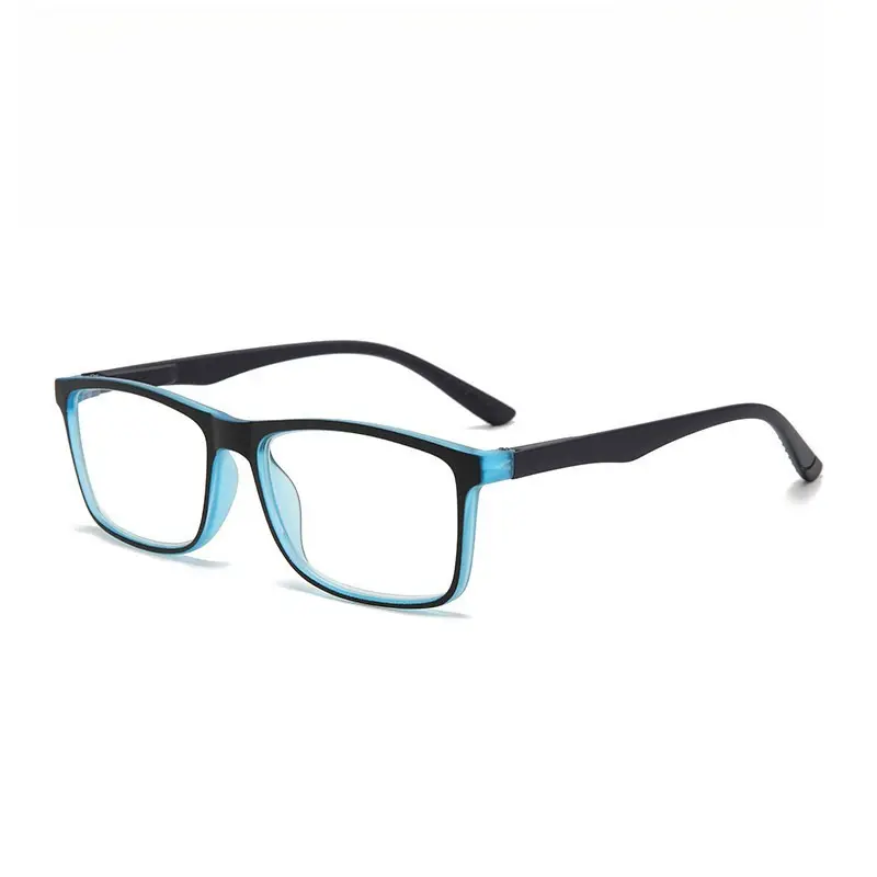 XUH 2-Tone Rectangle Prescription Eyeglass Frame for Adults, Flexible Metal Spring Hinge, Lightweight Clear Lens Optical Eyewear for Office, Daily Computer Use, Adult