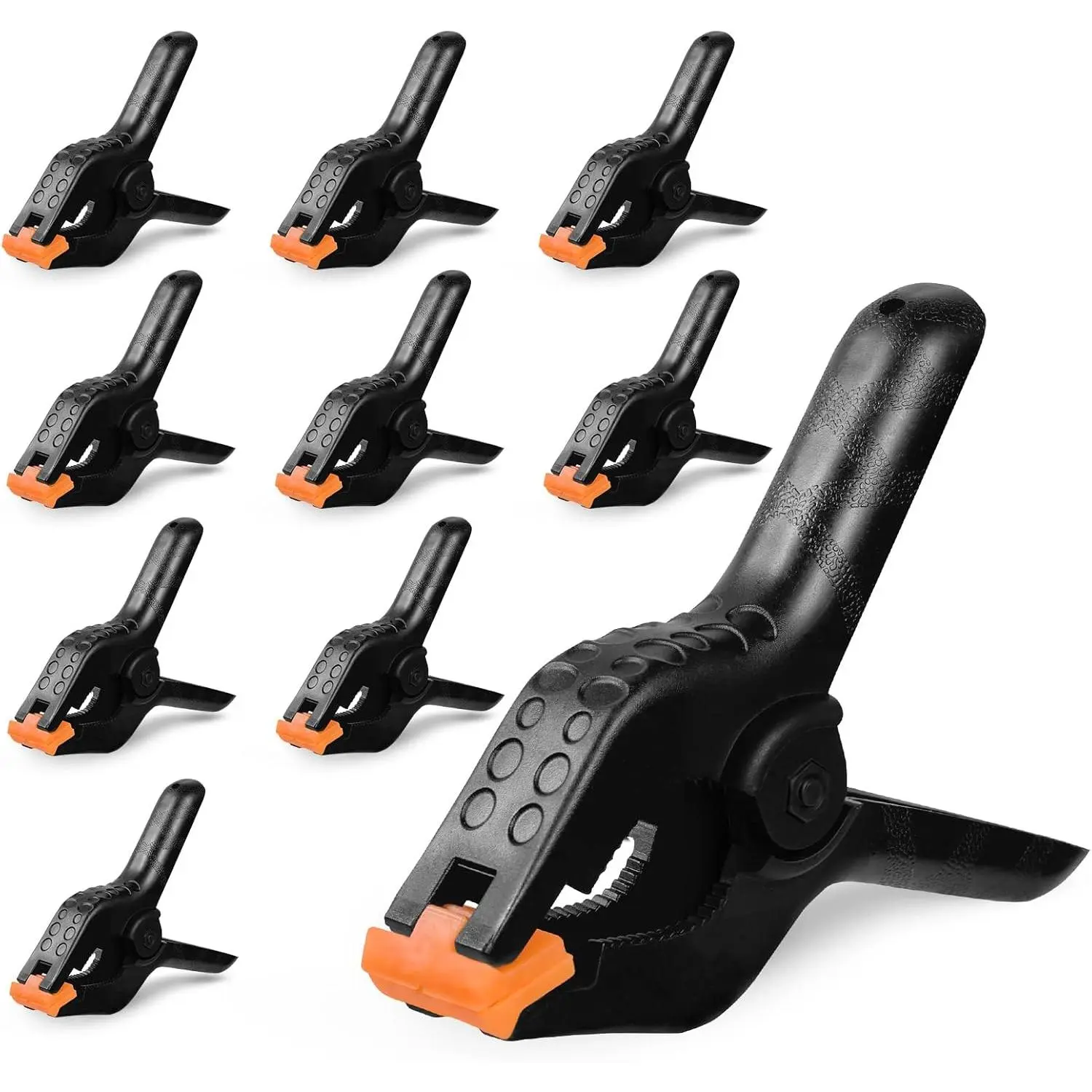 4.5 Inch Spring Clamps for Balloon Arch, 10 Pack Backdrop Clips Heavy Duty| Hand-Screw Clamp for Backdrop Stand with 2-3/8Inch Jaw Opening Craft Woodworking Photography Essentials