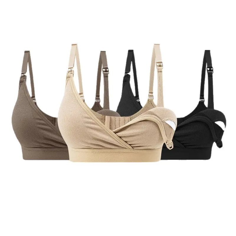 Maternity Nursing Bra, Front Clip Unwire Breastfeeding Bra, Soft Comfortable Pregnancy Sleep Bra for All Stages