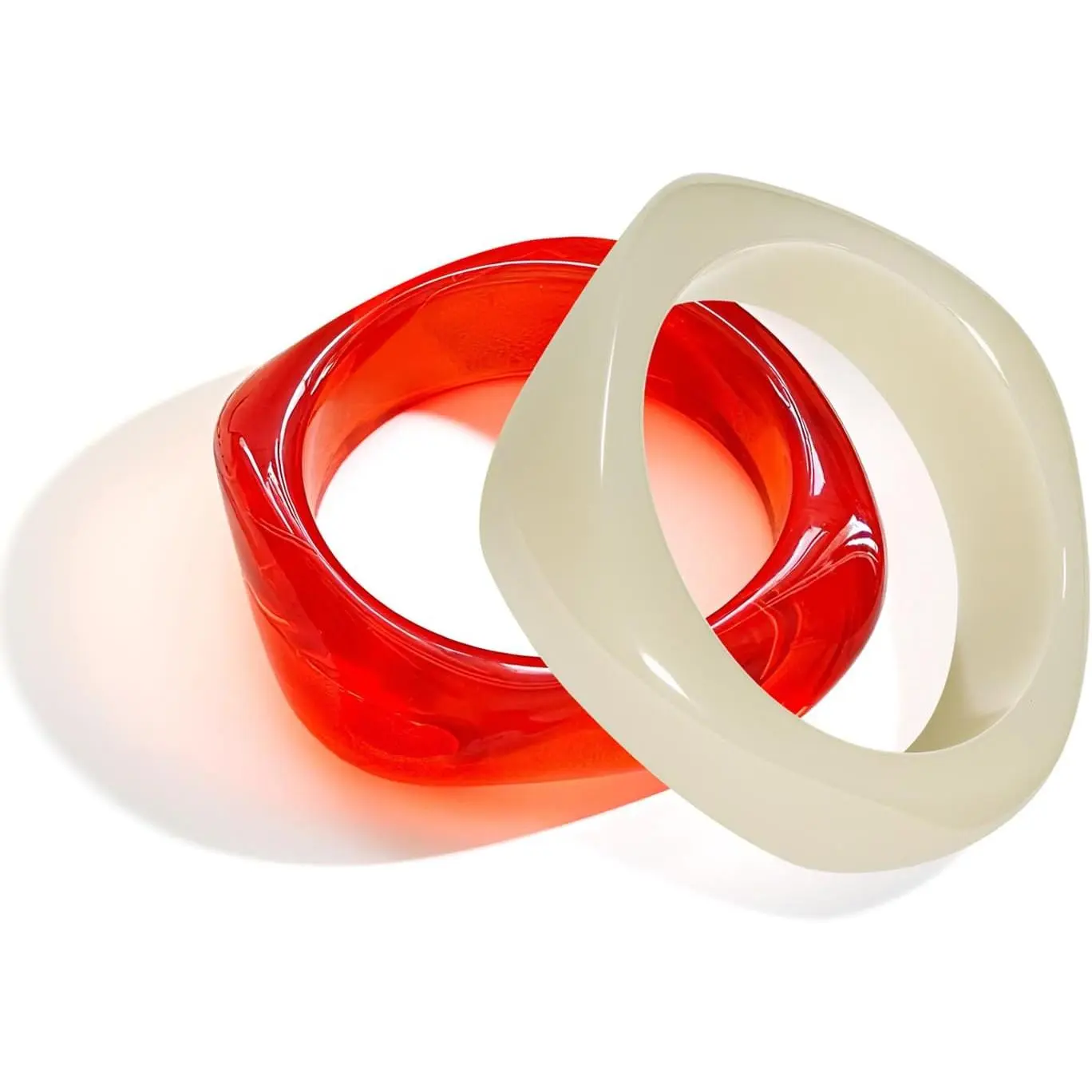 4 count Square   Bangle Bracelets Wide Irregular Geometric Plastic Bracelet Wristbands for Women  Set