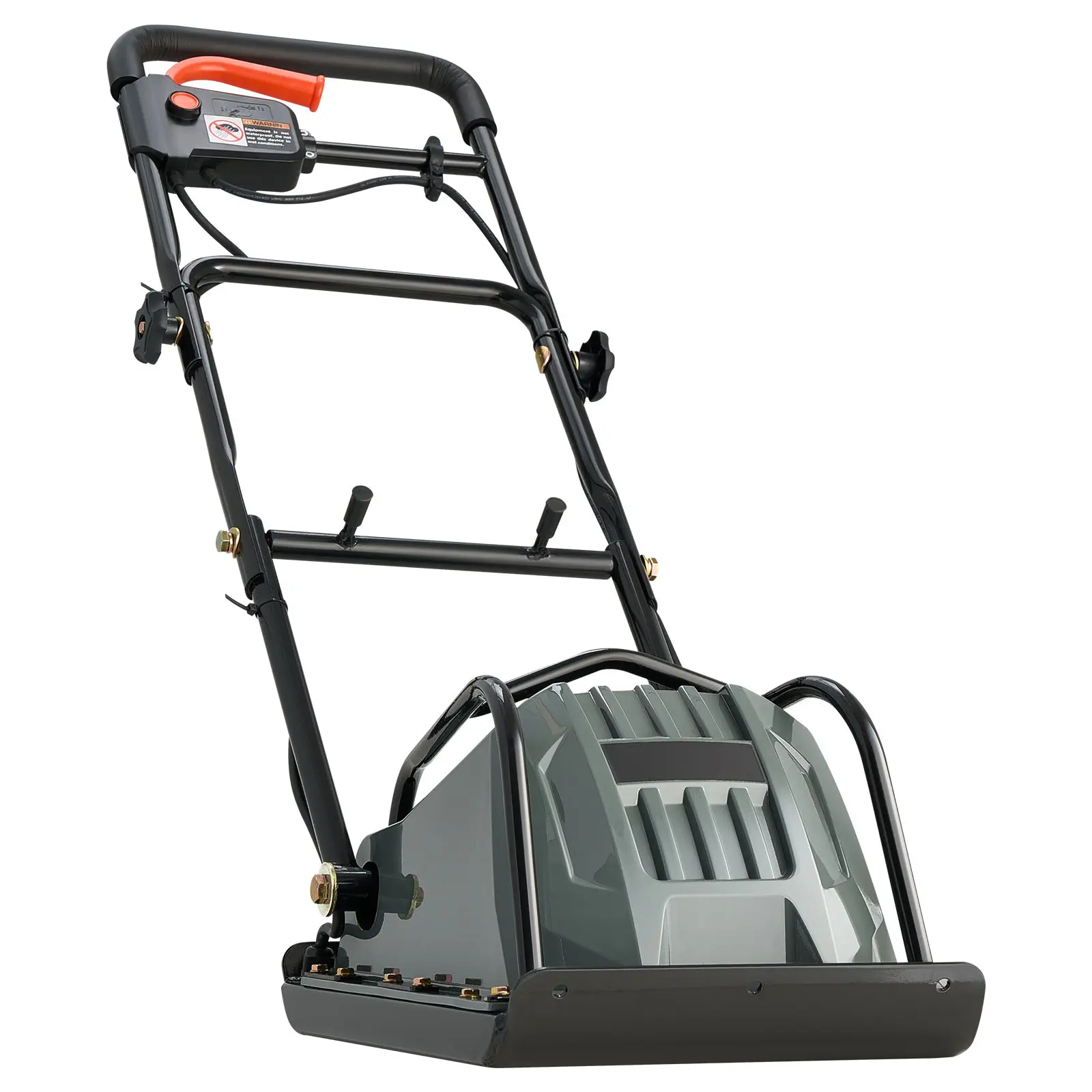 Plate Compactor, 130W Output Electric Ground Rammer, 5 kN Force, 3.9 in Depth, 16 m/min Speed, 3304 sq.ft/h Efficiency, Gas Powered Soil Compaction Machine for Driveway, Pavement, Landscaping