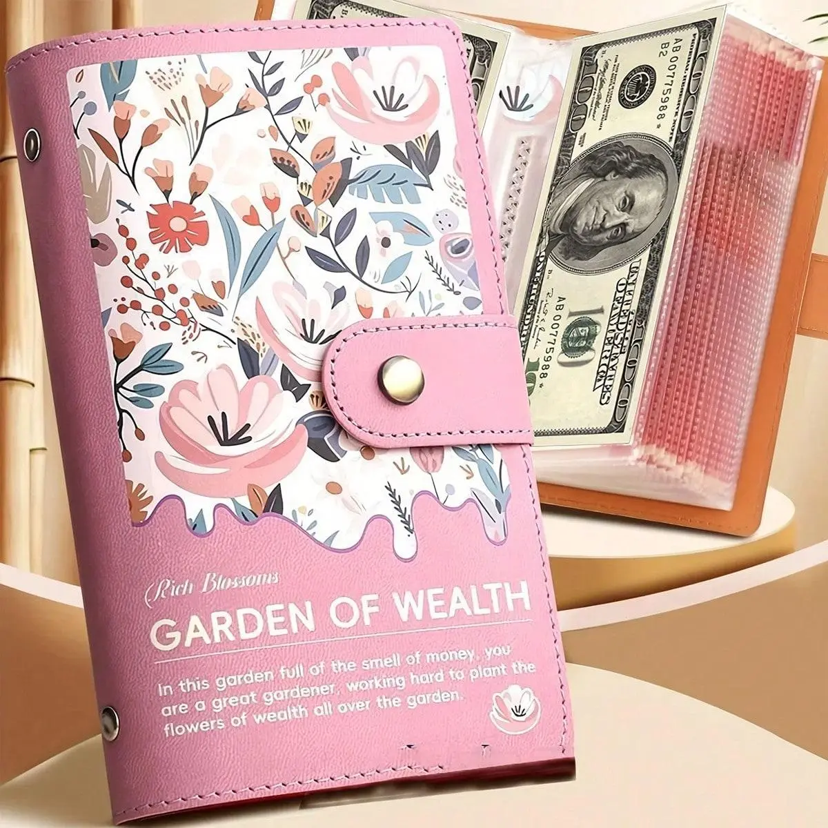 A6 Cash Storage Organiser – Money Saving Wallet with Multi-Functional Zipper Pouch, Thickened Pages for Notes and Coins planner, Savings Tracker Organizer