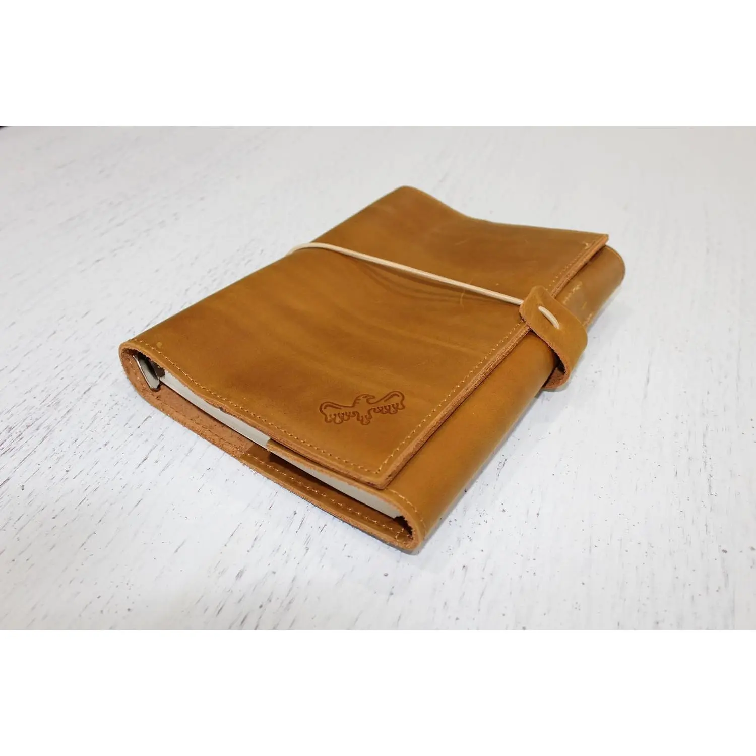 Red Team Sauce Rustic A5 Leather Binder Journal - 9x6.5in Refillable 6-Ring Organizer with Pockets, USB Holders - Compatible with Wanderings & Other A5 Inserts - Includes Free Pen, 100 Pages