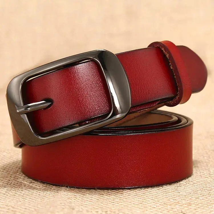 Women’s High Quality Buckle Genuine Cowhide Leather Adjustable Belt, Classic Metal Buckle Closure, Stylish Versatile Belt for Daily Wear, Leather Adjustable Belts outdoorfun,camping essentials