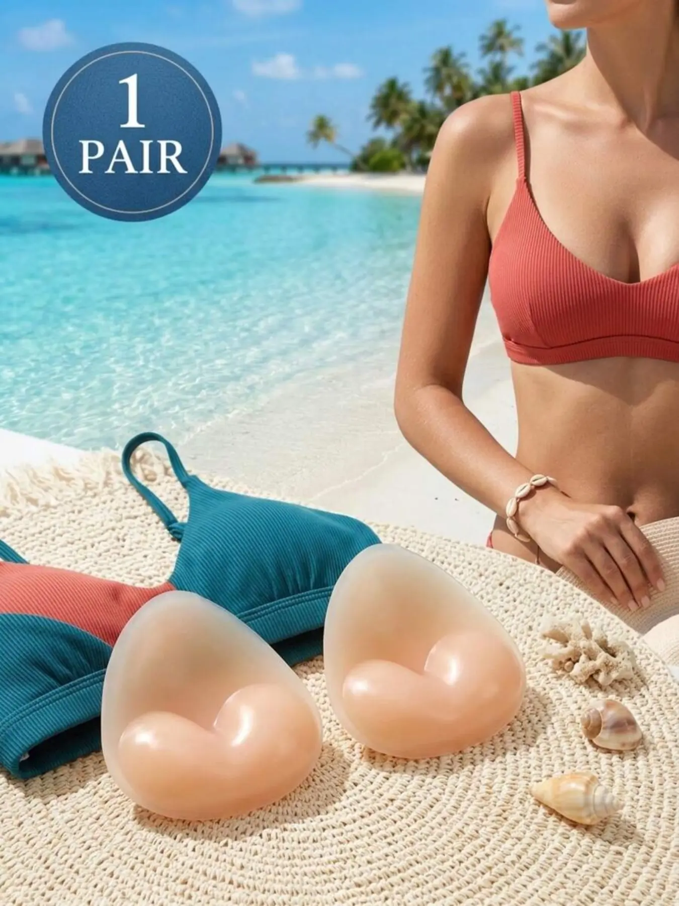 2-Pack Silicone Bra Pads, Seamless Thickened Inserts, Invisible Bra Padding, Ideal for Bikinis and Strapless Clothes, Soft Comfortable, Perfect Women's Underwear Accessory