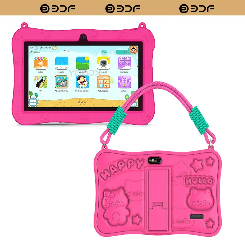 Bdf 7-Inch Kids Tablet, Android 13.0, 4GB RAM 64GB Storage, Dual Cameras, WiFi Bluetooth-compatible, Shockproof Case, Parental Control, Ideal Gift