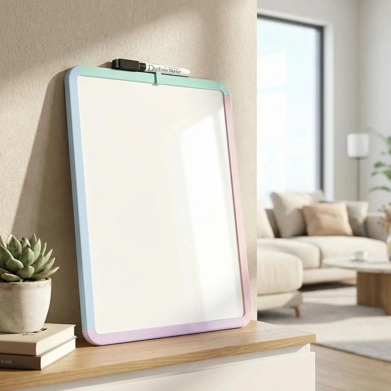 Small  Dry Erase Board Set (14 x 11 Inch) – Framed Mini Whiteboard for Fridge, Locker – Includes Black Marker with Eraser Cap – Personal Writing Tablet for  Office, and Organization