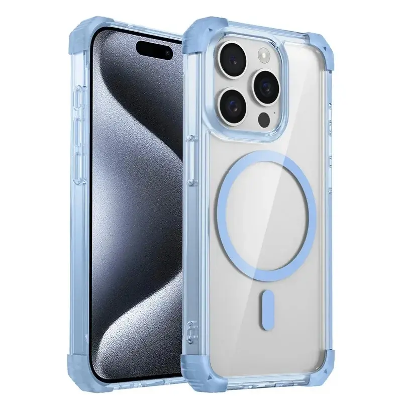 luxury Transparent New Armor Shockproof Magnetic phone Case For iPhone 17 Air 17Pro 16 PM 14 promax 13 12 15 Pro Max Plus Cover